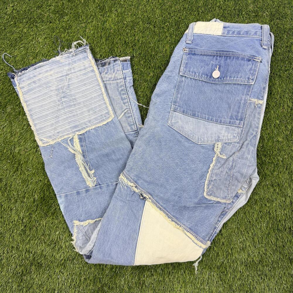 Patchwork Distressed Denim Jeans - image 4